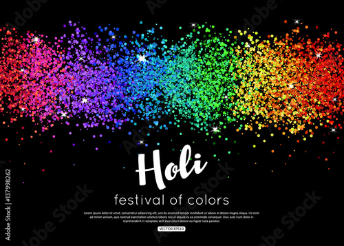 Happy Holi Background Indian Spring Festival Of Colors Vector