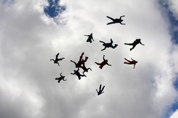 Formation of skydivers