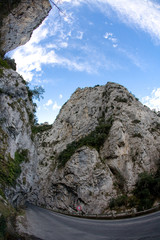 Road through gorge french pyrenees 
