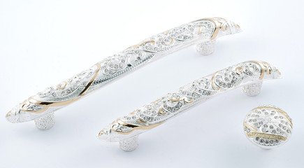 fittings for furniture. Handles for cabinets on a white background