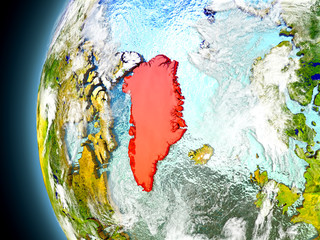 Greenland on planet Earth from space