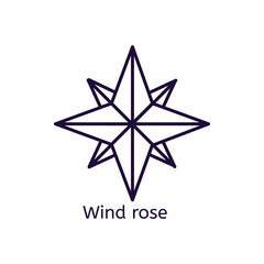 Vector icon of wind rose on a white background.