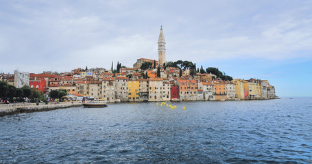 Obraz premium Rovinj, Croatia, a picturesque fishing harbor is Istria’s star attraction. It is the last true Mediterranean fishing port with the old town, which is webbed with steep cobbled streets and piazzas
