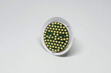 Opened LED light bulb detail