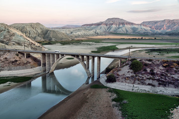 The bridge on the Sariyar Dam in Nallihan, Ankara, Turkey