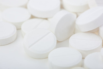 Fototapeta na wymiar Medical pills on white background