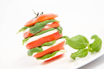 Caprese salad - tomato with mozzarella and basil