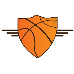 Isolated basketball emblem with a ball, Vector illustration