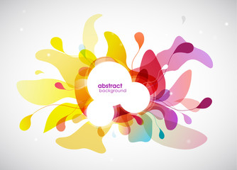 Abstract colored flower background with circles.