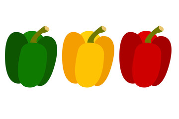 peperone verde giallo e rosso vettoriale colore