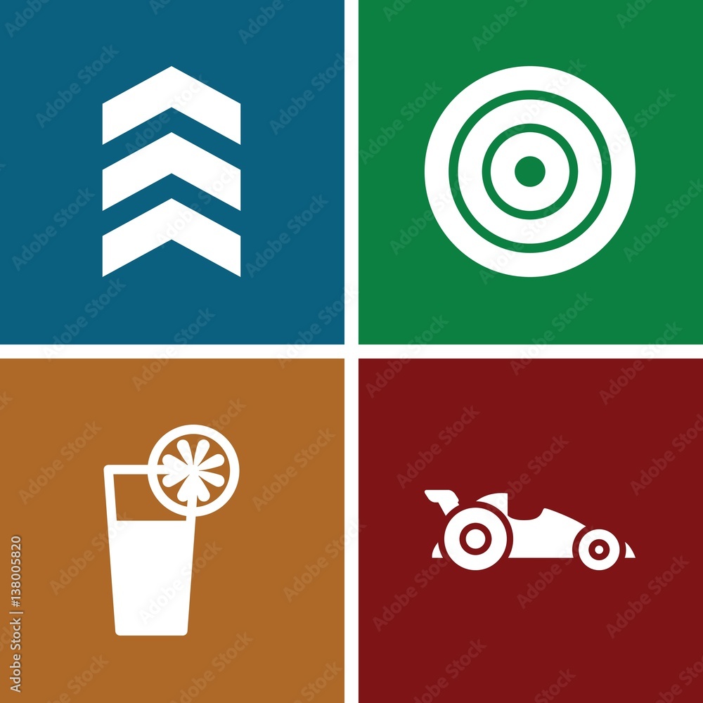Poster set of 4 ui filled icons