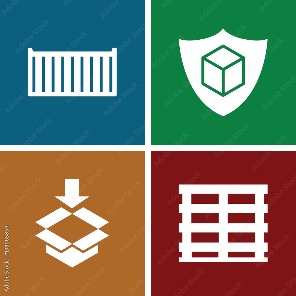 Aufkleber set of 4 crate filled icons