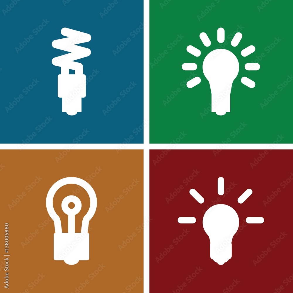 Poster set of 4 efficient filled icons