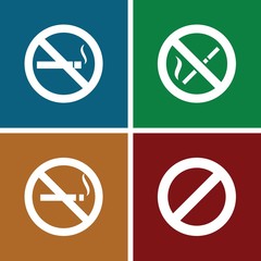 Set of 4 prohibit filled icons