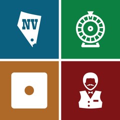 Set of 4 vegas filled icons