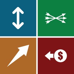 Set of 4 arrows filled icons