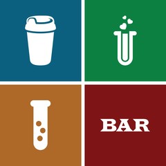 Set of 4 glass filled icons