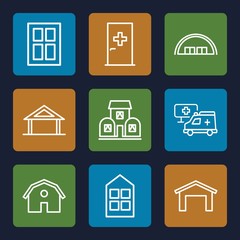 Set of 9 exterior outline icons