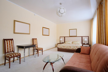 Interior of a hotel bedroom