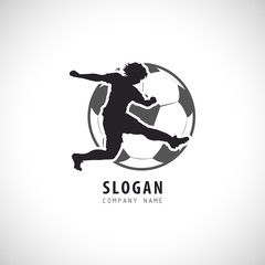 Soccer  Football player Logo. Sport Emblem. Football Vector illustration.