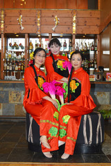 Obraz premium Lena, Lei and Xiao-Ling at Barringtom MA, 2/13/2016