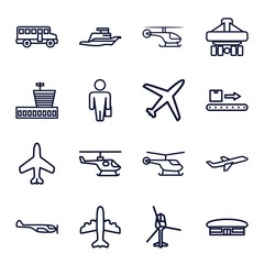 Set of 16 passenger outline icons