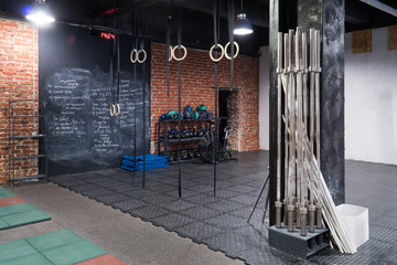 Interior of the gym for fitness workout