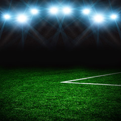 Fototapeta na wymiar Soccer field textured background on the green field