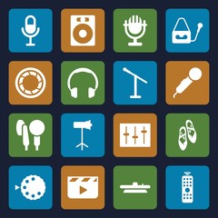 Set of 16 studio filled icons