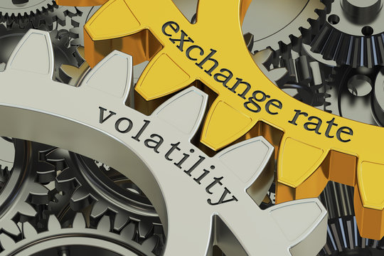 Exchange Rate Volatility Concept On The Gearwheels, 3D Rendering