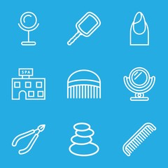 Set of 9 salon outline icons