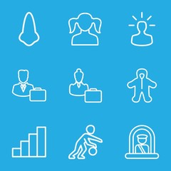 Set of 9 person outline icons