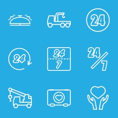 Set of 9 assistance outline icons