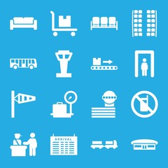 Set of 16 airport filled icons
