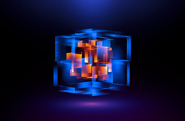 Abstract modern technology. Technological scheme. Neural network. Web blocks. Construction. Cluster.
Techno style objects. Hardware quantum form. Smart build. Intersect composition. Glossy glass