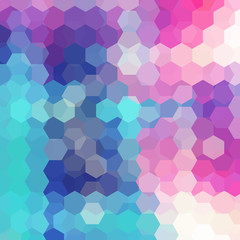 Fototapeta na wymiar Abstract background consisting of white, blue, pink hexagons. Geometric design for business presentations or web template banner flyer. Vector illustration