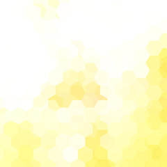 Abstract background consisting of yellow, white hexagons. Geometric design for business presentations or web template banner flyer. Vector illustration