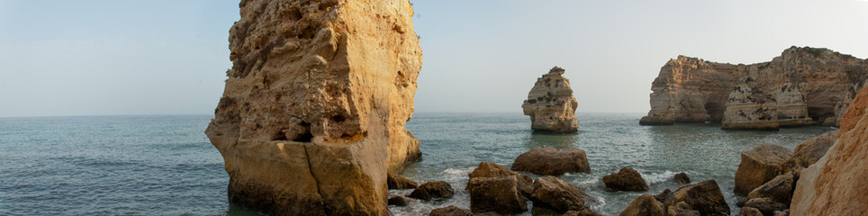 Rocks on the beach of Marinha Lagoa