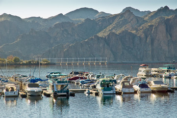 Fototapeta na wymiar Marina Saguaro Lake Arizona