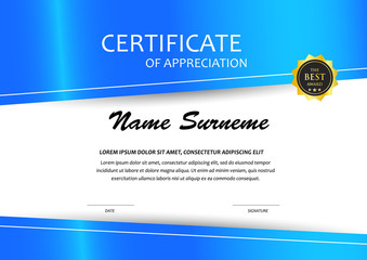 Certificate template, diploma layout