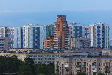 Fototapeta na wymiar Night St. Petersburg. View from a skyscraper.