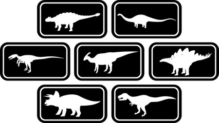 Dinosaur Rectangular Emblem Set © Bryan