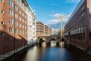 Hamburg (Germany) - View from Alsterfleet in Neustadt district of the city