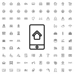 home on phone display icon illustration