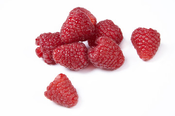 Fresh berrie Raspberries on white © olgapogorelova
