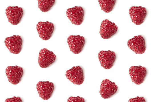 Fresh raspberry isolated on white close-up