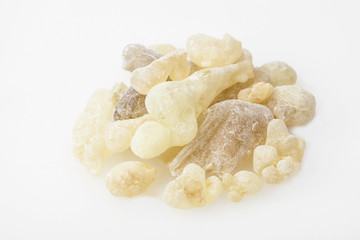 High Quality Frankincense resin from(Oman), isolated on  the white background