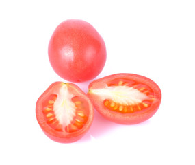 Tomatoes on white background