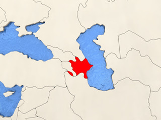 Azerbaijan on map