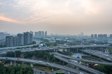 Fototapeta na wymiar Aerial View of Suzhou overpass in China.